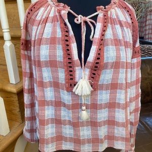 Free People checked top small